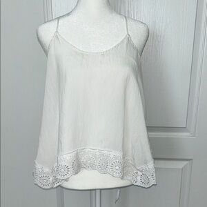 Abercrombie & Fitch Women’s White Lace Trim Top, Size Small